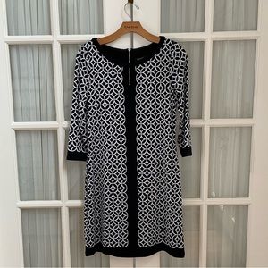 White and Black White House Black Market Dress